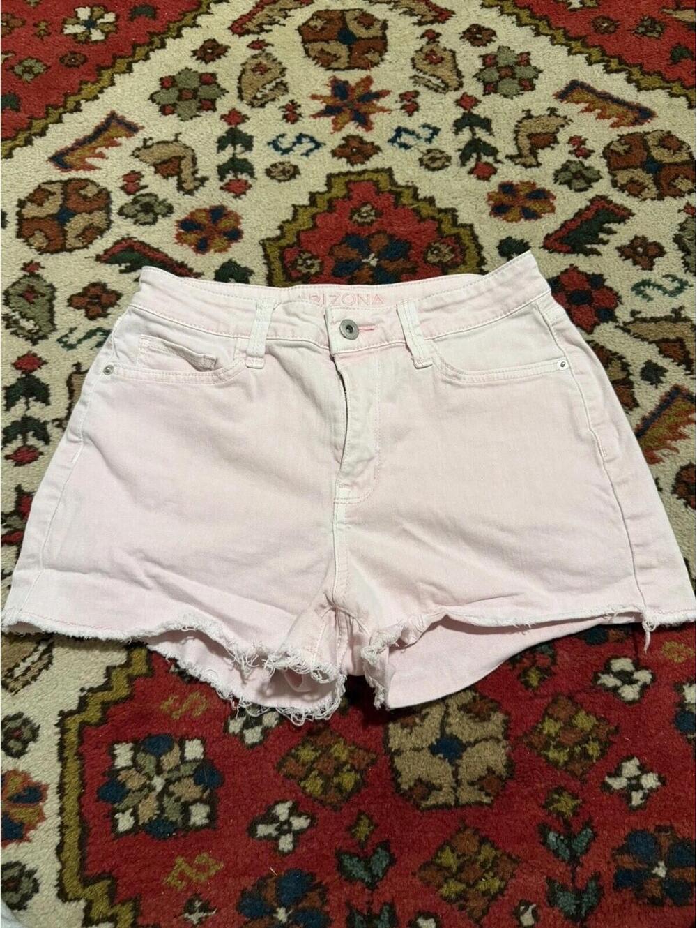 Arizona Jean Co Pink Denim Cut Off Shorts Juniors 5